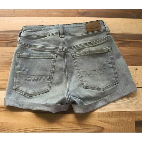 American Eagle-SZ: 2 Woman’s Next Level Stretch/Hi-Rise Shortie Denim Shorts - Picture 4 of 13